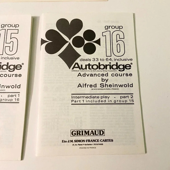 Vintage 1979 Autobridge Game Grimaud For Intermediate to Advanced Players - Picture 15 of 15